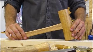 Its time for a new mallet in the shop! Watch as a craft this simple round head mallet in hickory. I use a traditional hand tool technique 