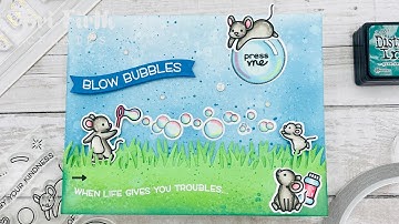 Bubbles of Joy Light Up Slider Card with Lawn Fawn and Chibitronics