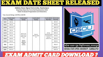 osou 1st semester exam date sheet released complete details information