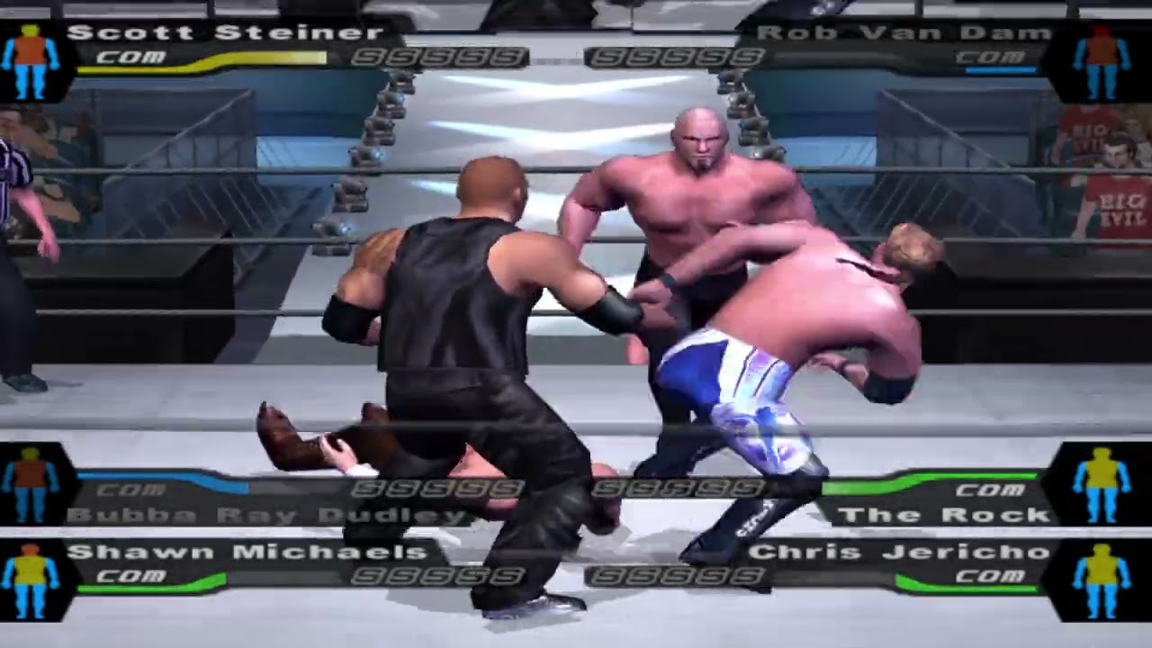 WWE SD! HCTP | 6-MAN BATTLE ROYAL | Scott Steiner vs RVD vs Bubba Ray vs The Rock vs HBK vs Jericho
