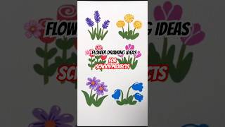 🌸 6 Easy Flower Drawing Ideas for School Projects | Simple Marker Art