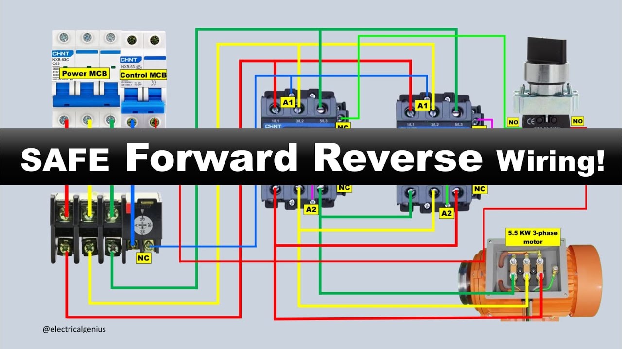 SAFE Forward Reverse Starter Wiring Diagram | Manual Control Tutorial 