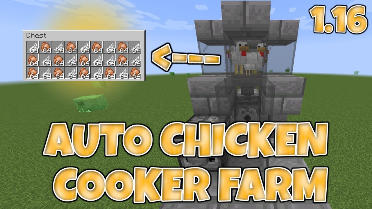 1.16 EASY AUTO CHICKEN COOKING FARM! Minecraft [Java edition, Bedrock ...