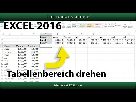 Video: So Drehen Sie Eine Tabelle In Excel