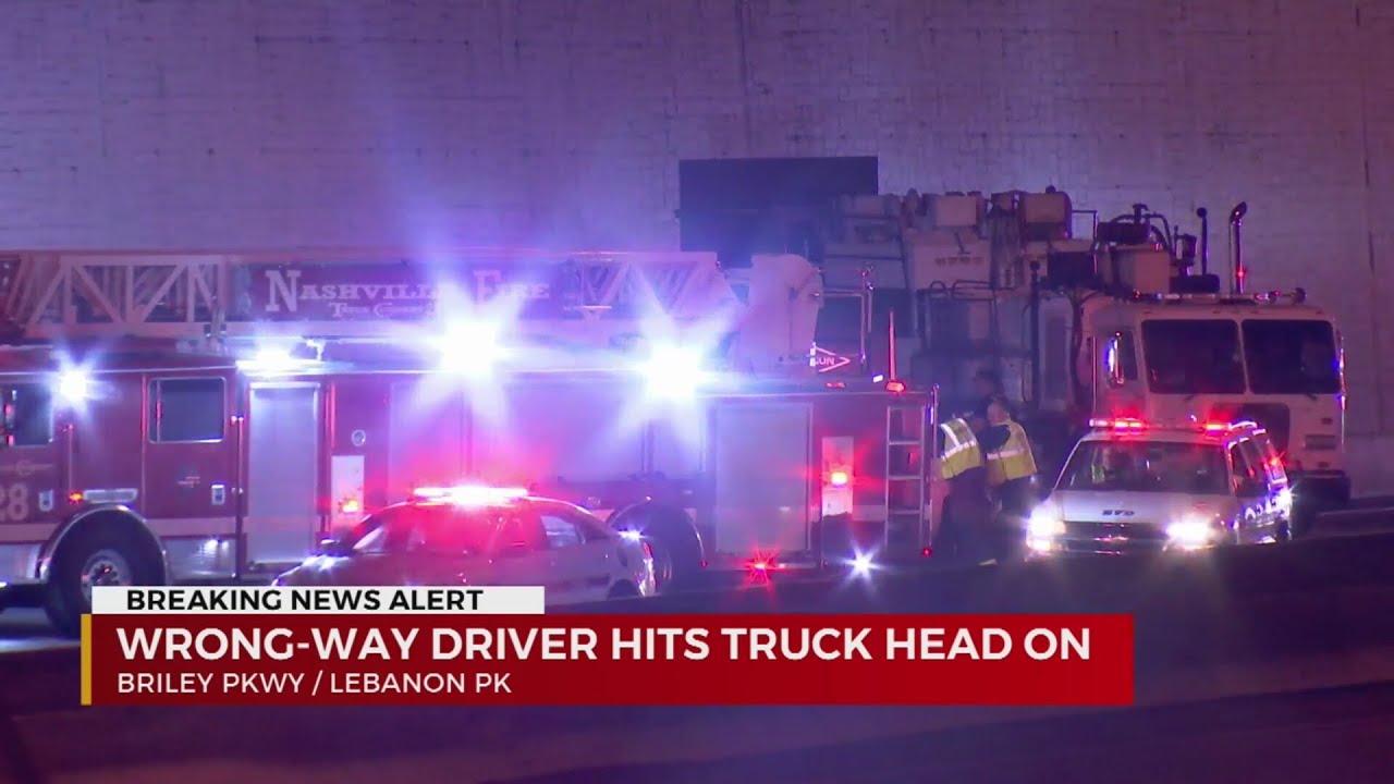 Wrong-way crash on Briley Parkway - YouTube