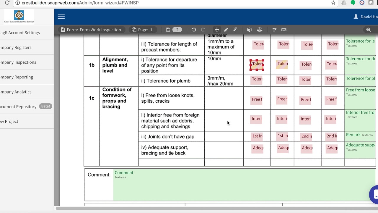 SnagR Forms Wizard Formwork Inspection Example YouTube