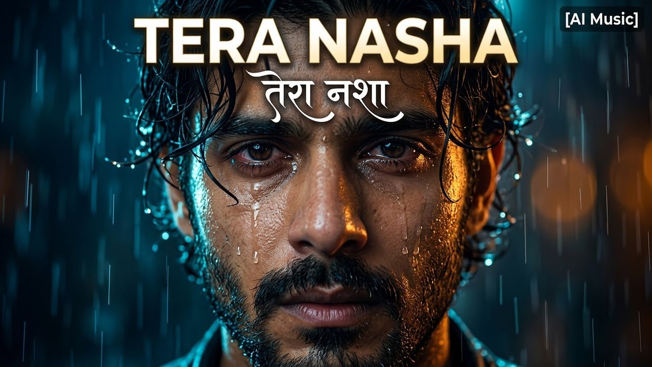 Tera Nasha | Hindi AI Music Video | Romantic Rain Song 4K