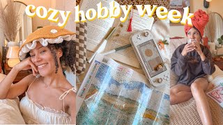 cozy hobby week🎨📚 - gem painting, building sets \& reading