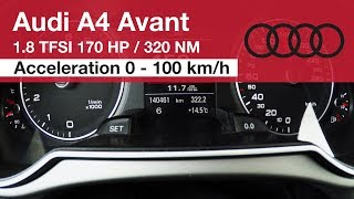 Audi A4 B8 1.8 TFSI Acceleration 0 - 100 km/h and Fuel Consumption