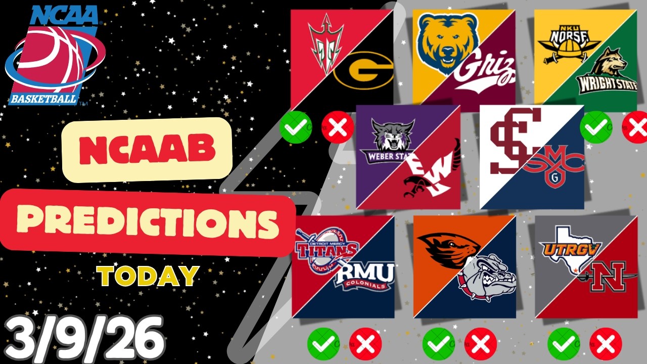 8 College Basketball Picks & Predictions Today 3/9/26 | NCAAB Picks Today