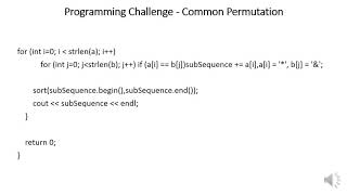 Common Permutation,Explanation of Common Permutation in C++,Competitive Programming