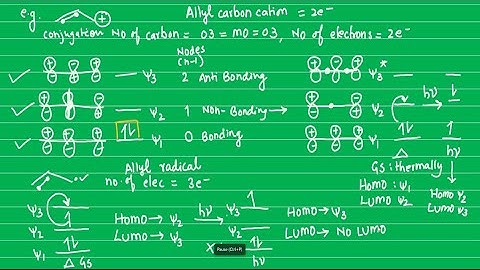 Pericyclic Reactions: #π-Molecular Orbital Diagram #allyl cation,anion, free radical, HOMO and LUMO