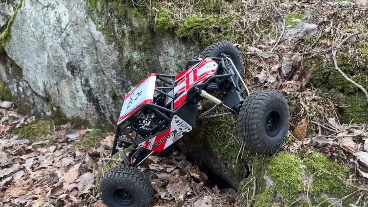 Driving 1/8 Axial Gilamon forest crawling 