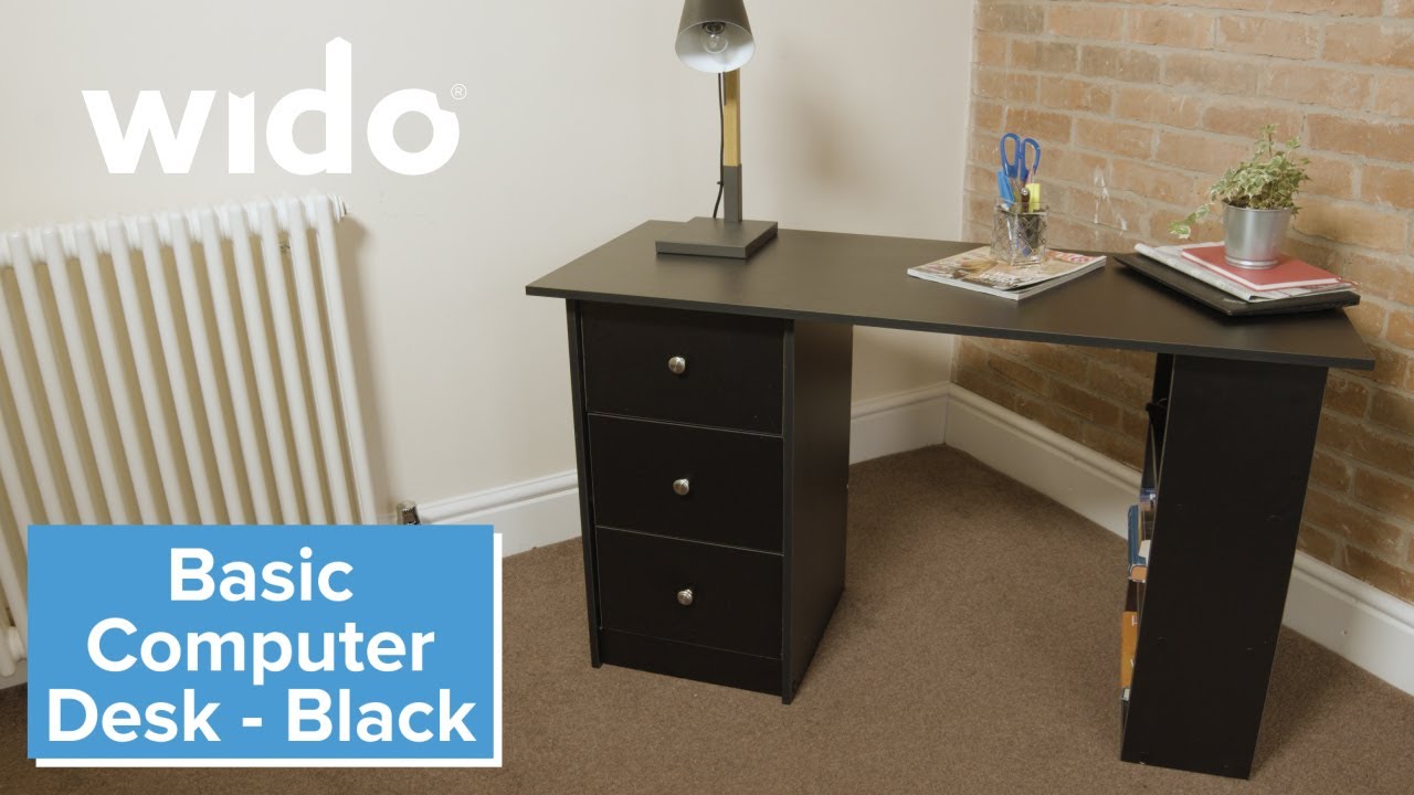 Wido Basic Computer Desk (Black) Product Video (CDESK2B)