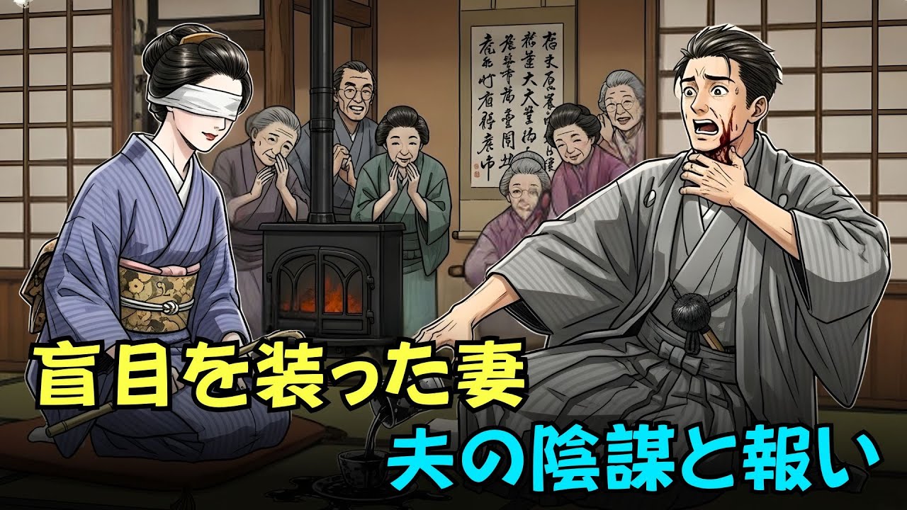 夫に命を狙われた妻、盲目を装って暴いた陰謀と因果応報| 日本昔話 · 家族の因縁