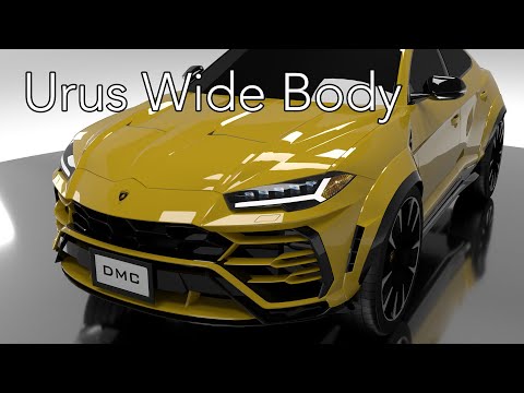 Lamborghini Urus Wide Body Kit with Carbon Fiber Hood and Wing Spoiler by DMC