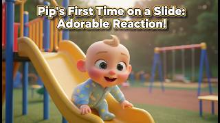 Pip’s First Time on a Slide: Adorable Reaction!