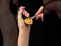 Tiny Fried Egg on a Spoon — Satisfying Crispy Cut 🍳 #shorts #usa