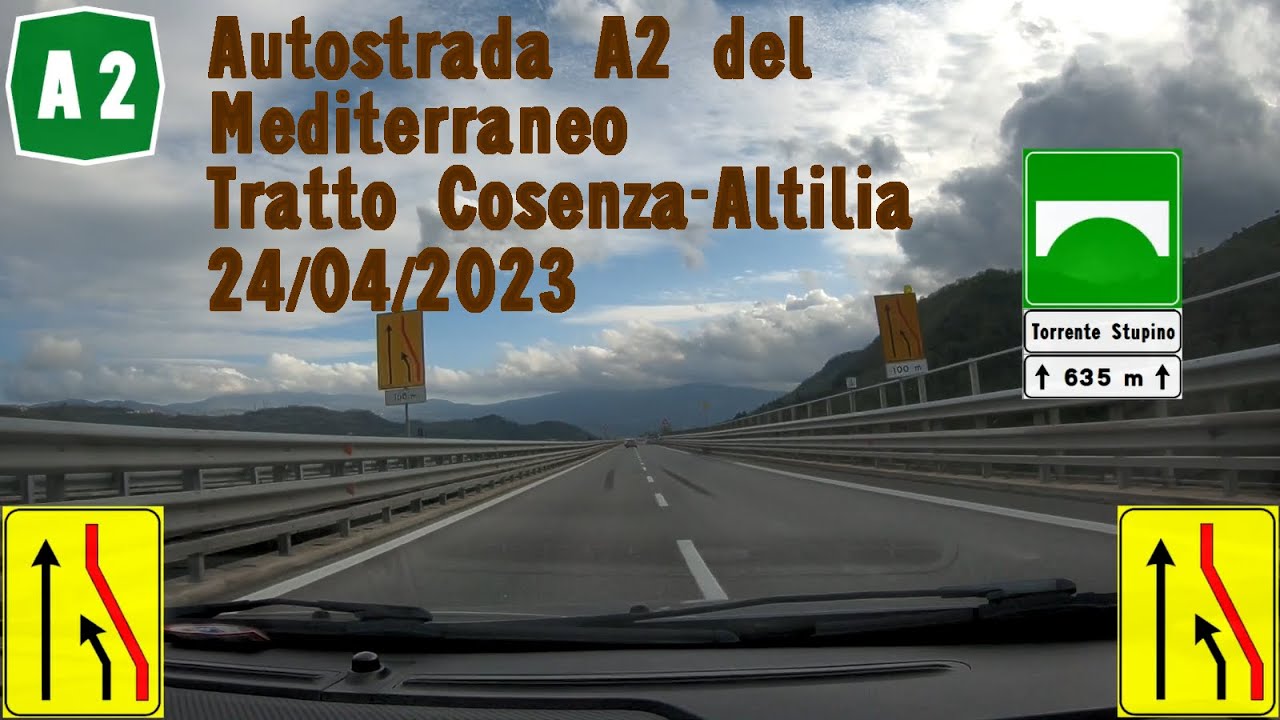 Autostrada A2 tratto Cosenza-Altilia 24/04/2023