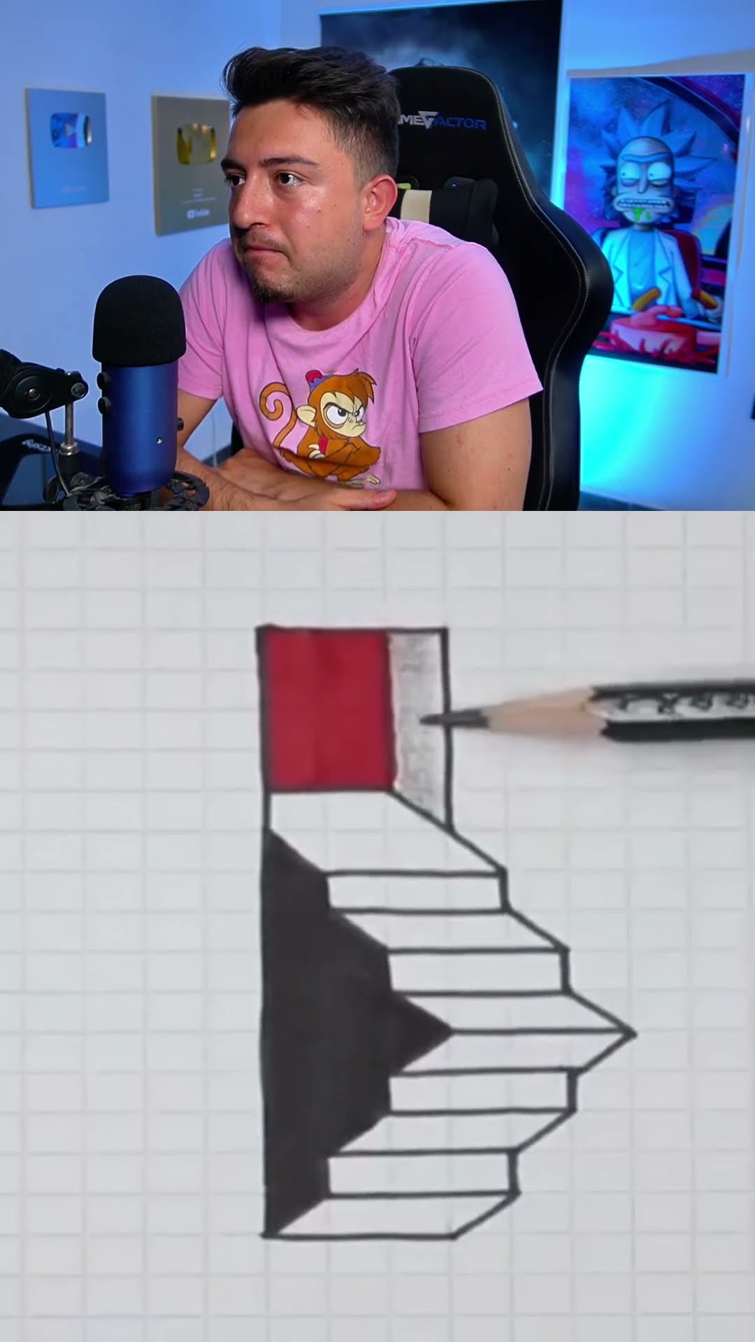 Como dibujar una ESCALERA PERFECTA #shorts