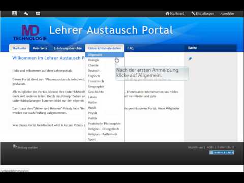 Lehrer Austausch Portal - Erste Schritte