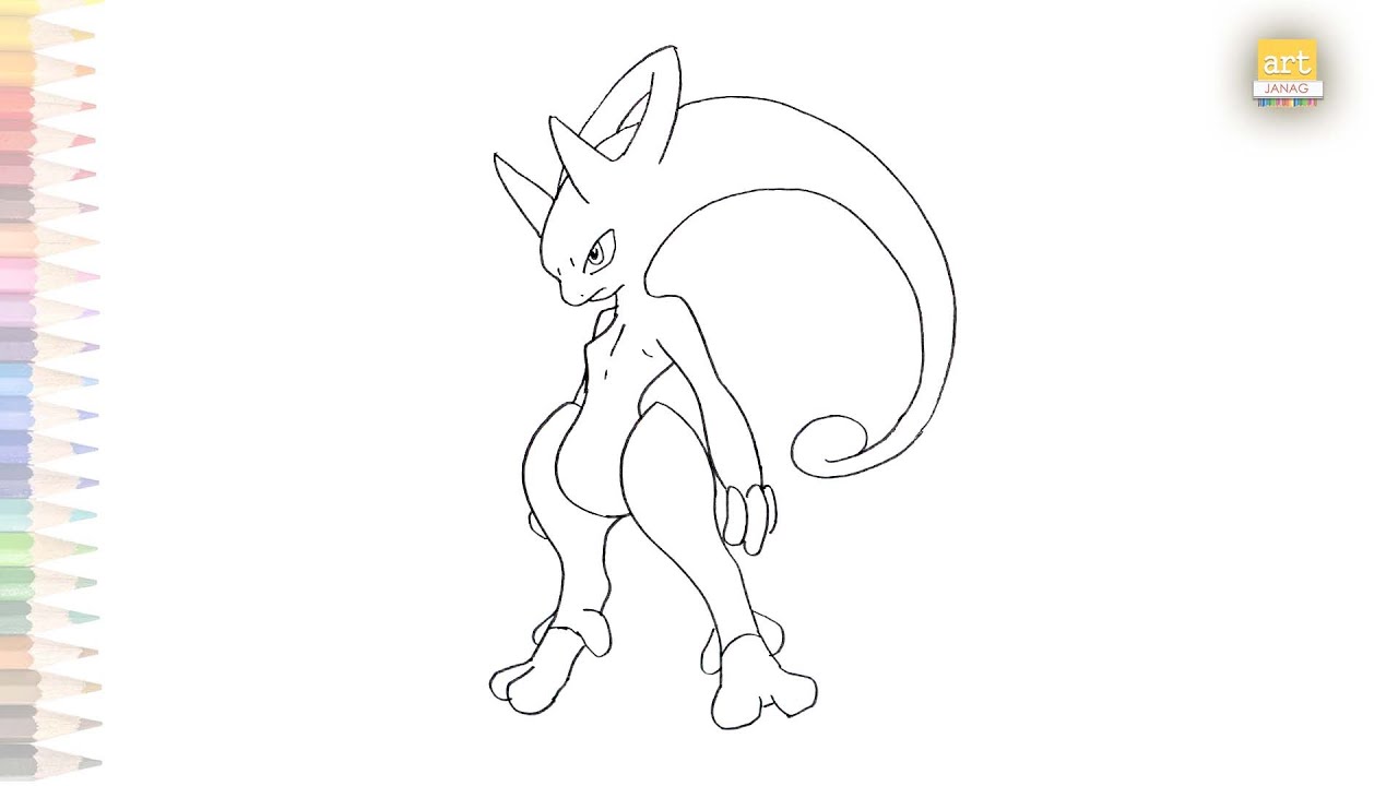 150 - Mewtwo coloring pages, Pokemon coloring pages 