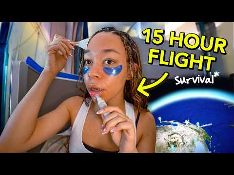 Surviving a 15 HOUR FLIGHT Across the WORLD *high maintenance* thumbnail
