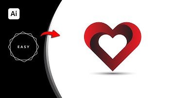 How To make Gradient Heart Logo In Illustrator | Illustrator Tutorials