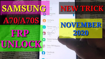 Samsung A70/A70s FRP Unlock New Trick 100% Working.