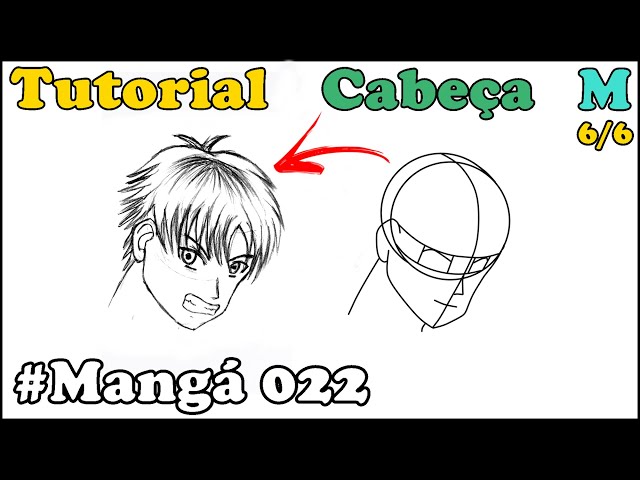 Como Desenhar Cabeça Masculina de Costa Mangá 021 - How to Draw Manga 