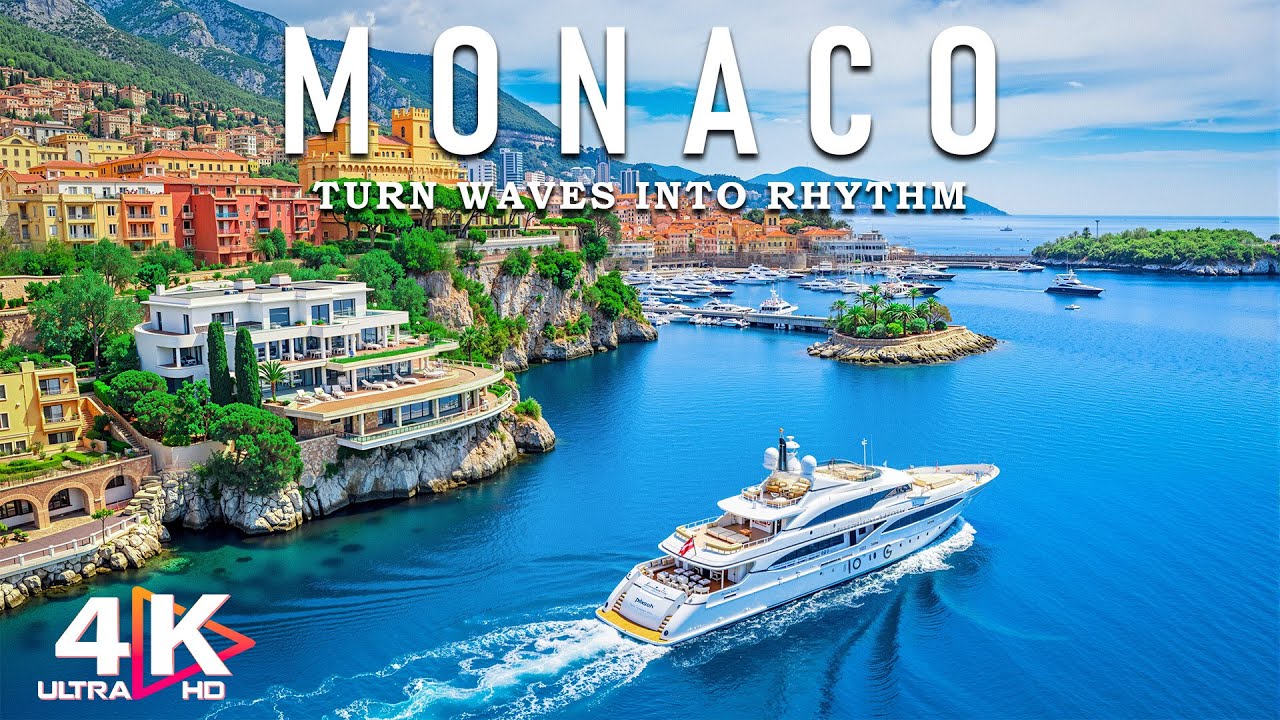 [4K] Monaco 2025 🇲🇨 Luxury Coastlines & Blue Riviera Views Aerial Journey With Deep House Chill