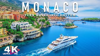[4K] Monaco 2025 🇲🇨 Luxury Coastlines & Blue Riviera Views Aerial Journey With Deep House Chill