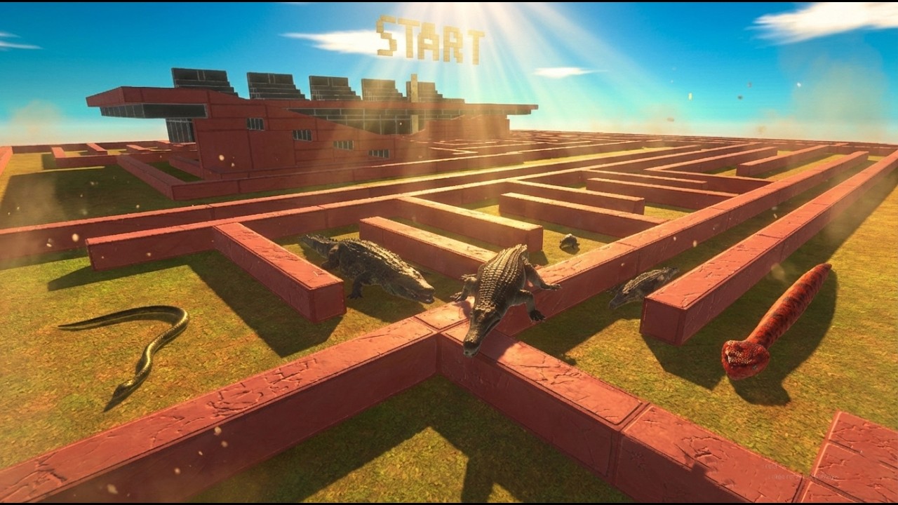 REPTILE RACE: Who Finishes the Challenging Course First? 🐍🏁