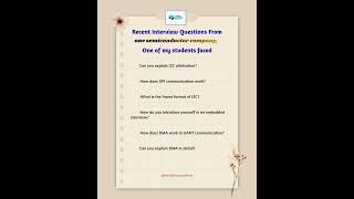 Embedded Systems Interview Questions | I2C • SPI • DMA 🔥#embeddedinterview