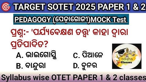 SOTET 2025 | Paper 1 & 2 CDP Mock Test 🔥 Top 1000 PYQs 🔥 Check it out before the exam