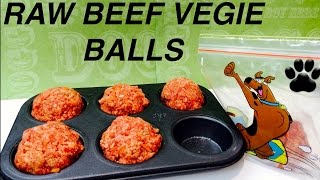 Video Thumbnail for How to make RAW BEEF & VEGETABLE MEATBALLS FOR DOGS -...