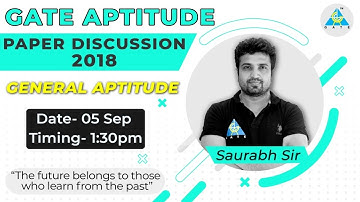 Gate Aptitude | Paper Discussion 2018 | By Saurabh Sir | General Aptitude | Common to All