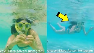 Kiara Advani Under Water Swimming Video On Vacation