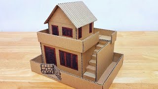 Cardboard House Model Making | How To Make Miniature House From Cardboard | Cardboard House Project