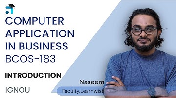 Introduction | Computer Application in Business | BCOS183 I Kerala