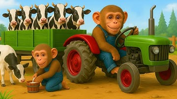 Monkey Farmer Fixes Tractor and Plows Beet Field  -  Farm Work | Cobby Farm