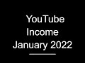 YouTube Income For January 2022