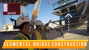 Segmental Bridge Construction |  Main Bridge Erection ( Double Cell) using Derrick Crane