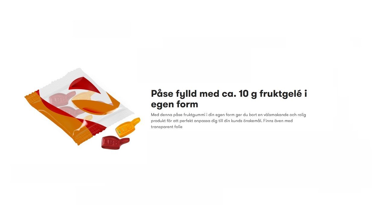 Creative Reklam Påse fylld med ca  10 g fruktgelé i egen form