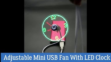 Adjustable Mini USB Fan With LED Clock