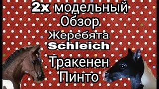 2x модельный обзор 20 / жеребята schleich / тракенен и пинто