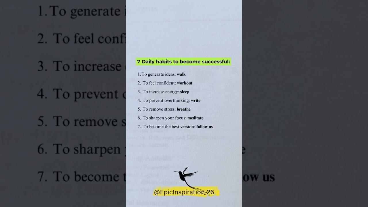 7 Daily Habits That Will Make You Successful 