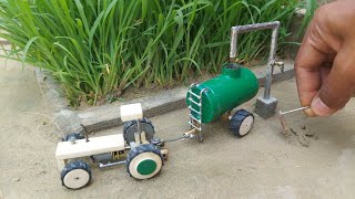 diy tractor water tanker machine under 10 dollar  science project | Part-1