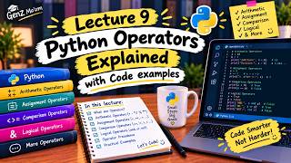 Lecture 9 | Python Operators | Code examples | Arithmetic, Assignment, Comparison,Logical |GenZ Maam