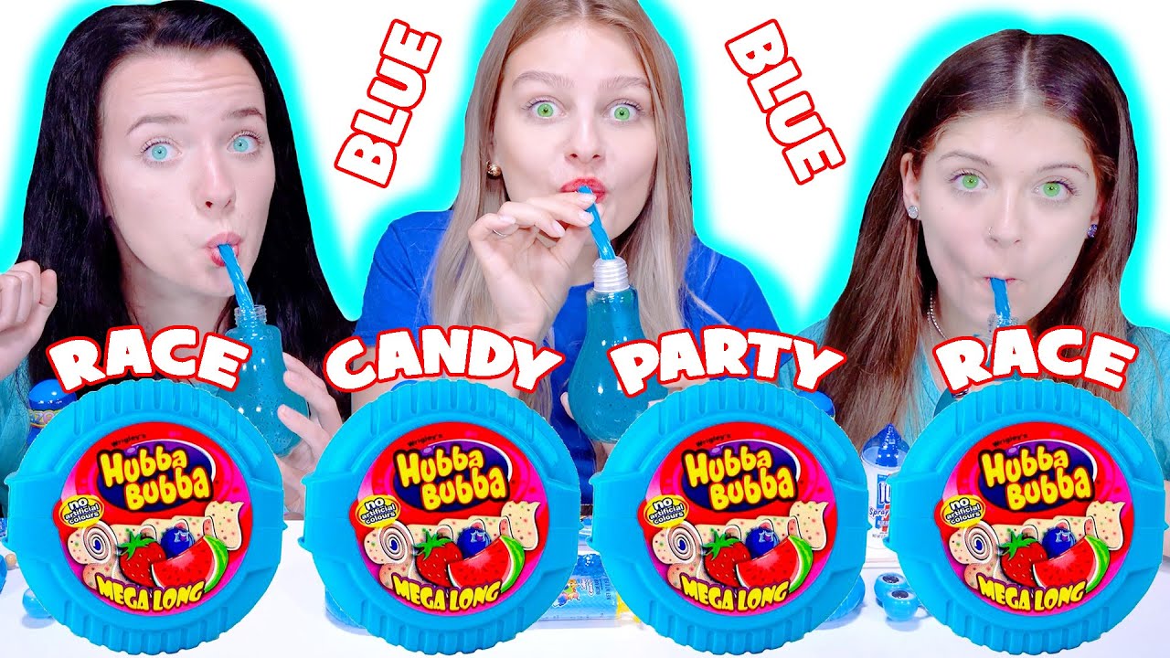 ASMR Eating Only One Color Food Blue | Candy Race Mukbang - YouTube